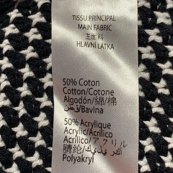 SINEQUANONE Paris Knit Offset Zip Moto Style Black and White Jacket - Picture 5 of 9